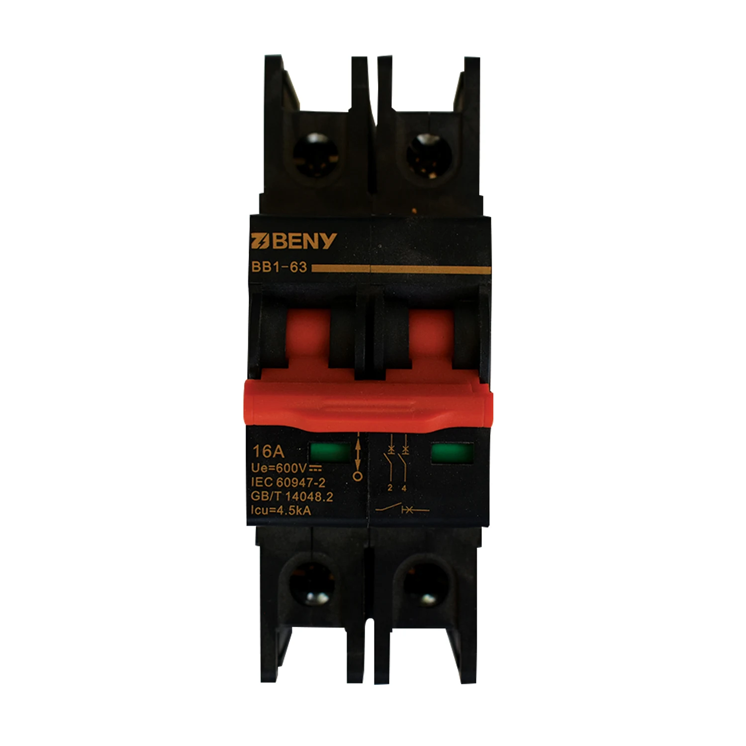 2-Pole PV/DC Breaker 16A — front view